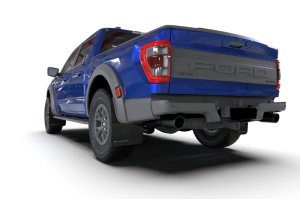 Ford F-150 Raptor Mud Flap Kit - Rally Armor - UR Black with Red Logo - Black - `21-`25